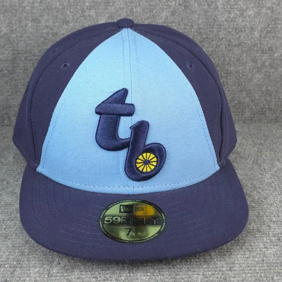 Tampa Bay Rays Hat Players Cap Fitted Navy Blue 7 5/8 MLB Baseball Mens New Era - Picture 1 of 8